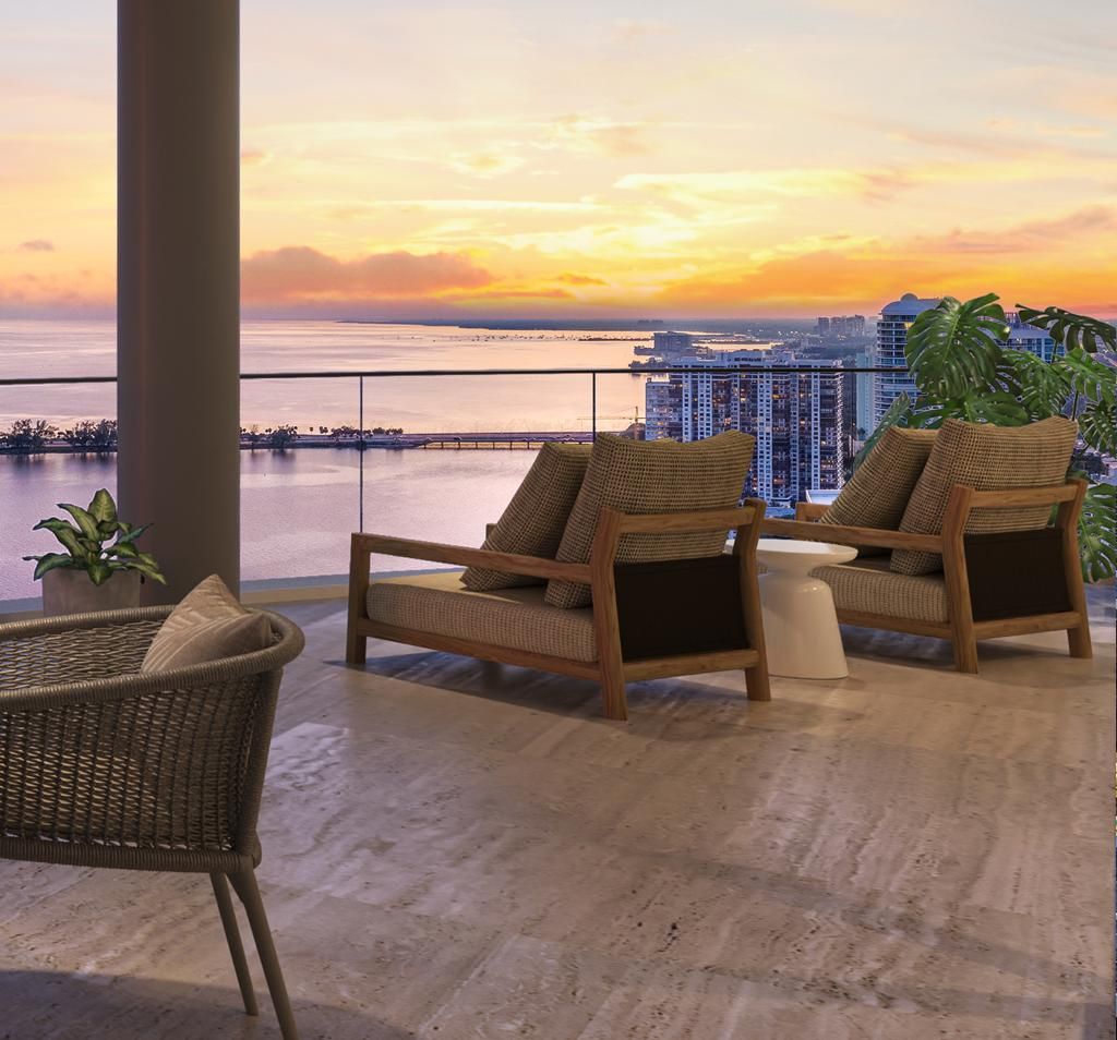 St. Regis Residences Miami, terrace view over the bay