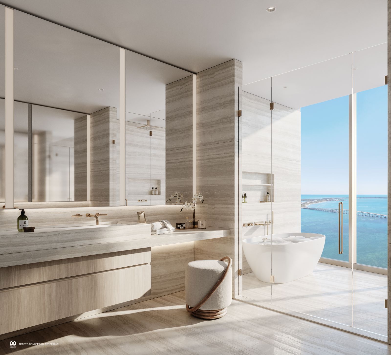 St. Regis Residences Miami primary bathroom