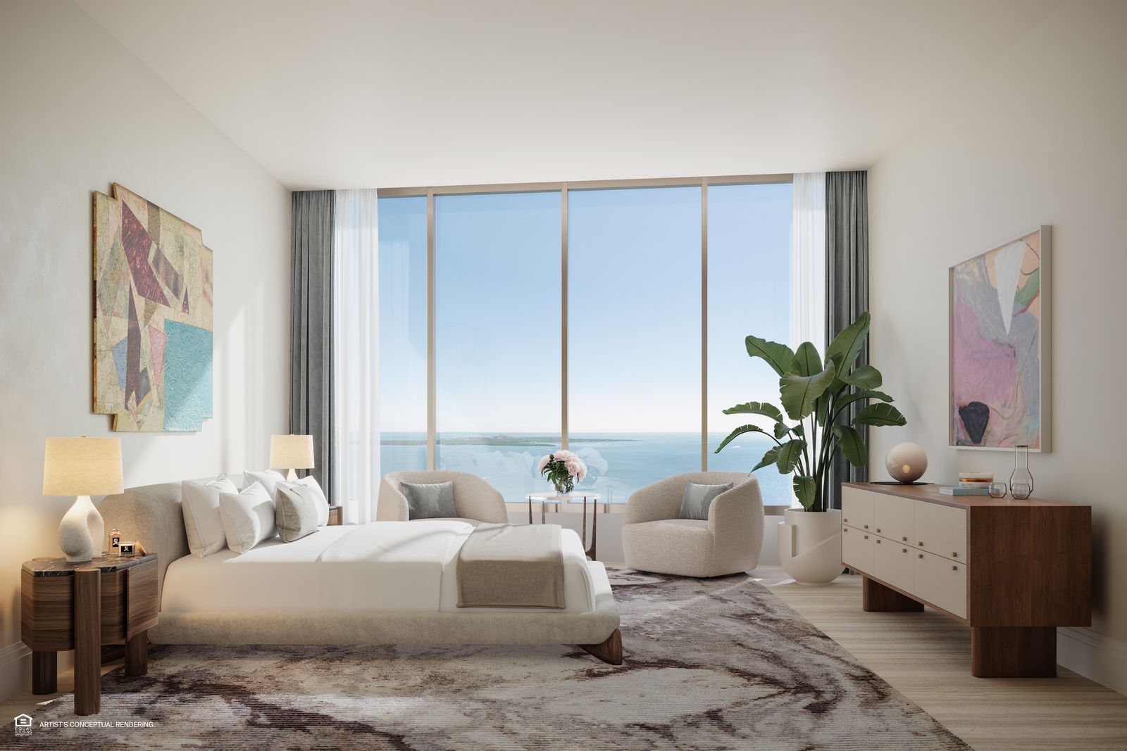 St. Regis Residences Miami primary bedroom