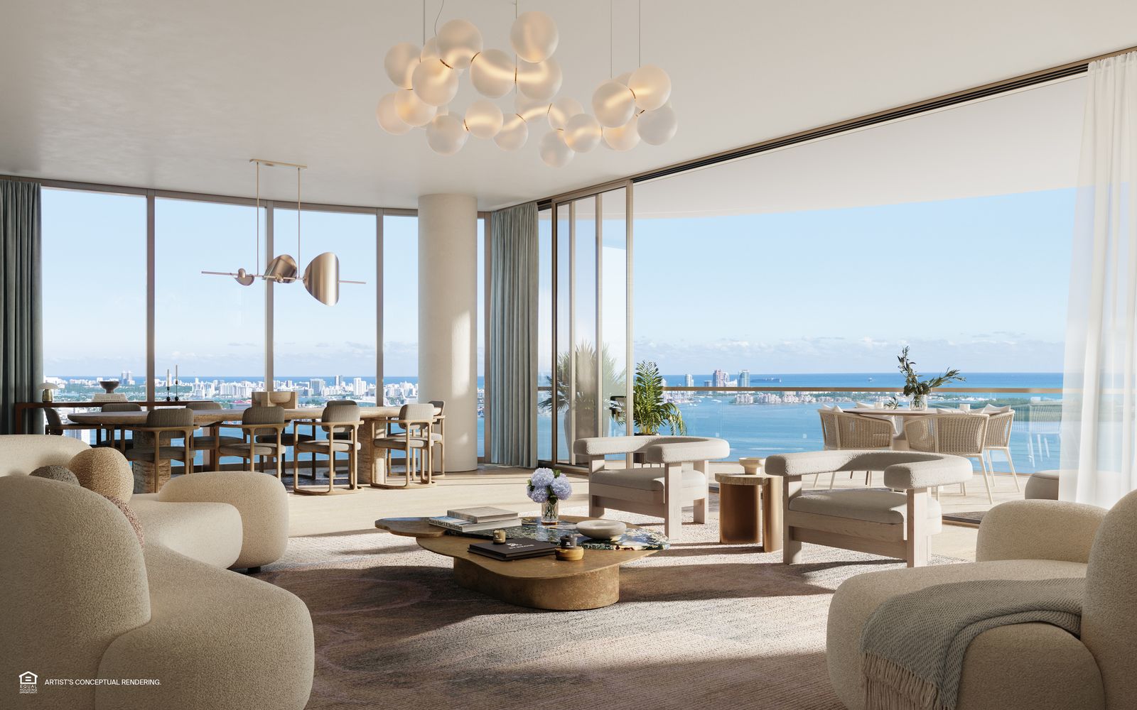 St. Regis Residences Miami living and dining room