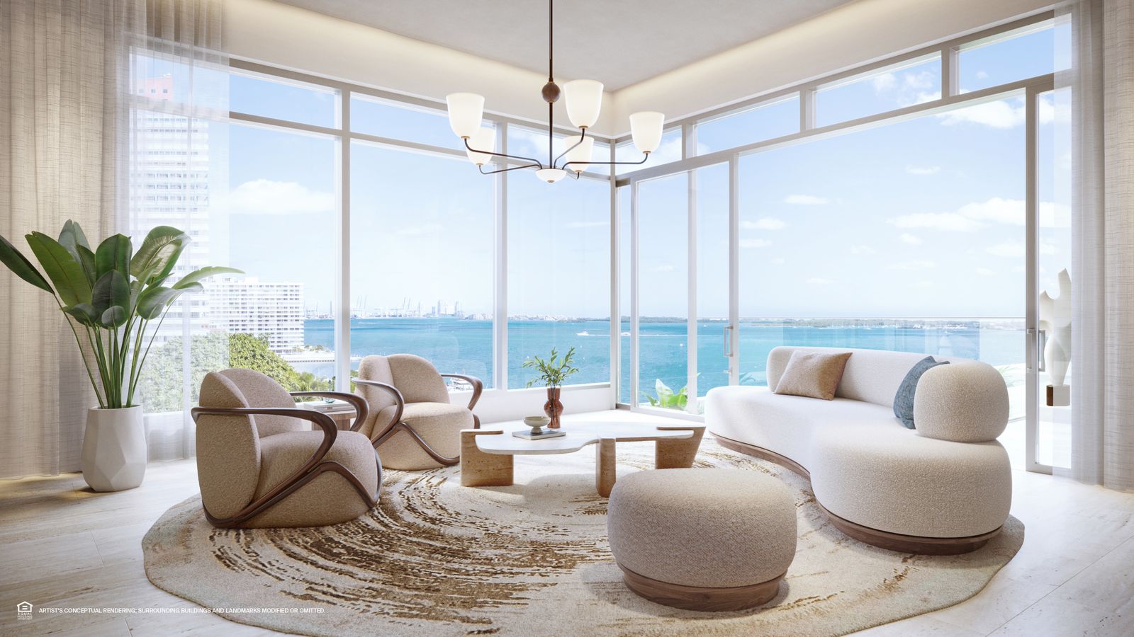 Villa living room at St. Regis Residences Miami