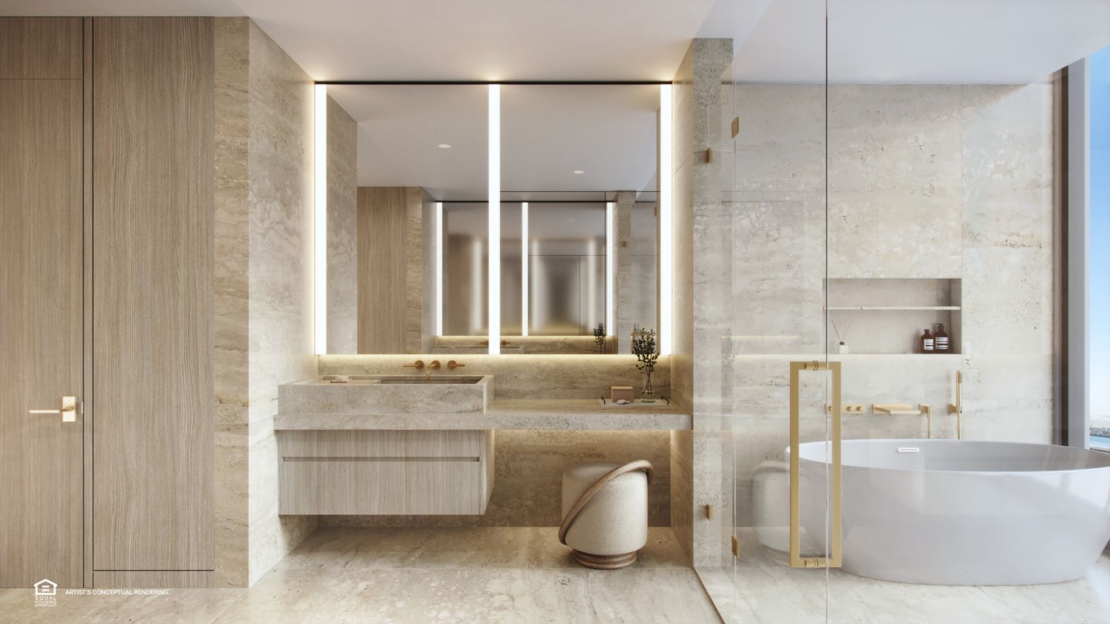 St. Regis Residences Miami, primary bathroom vanity