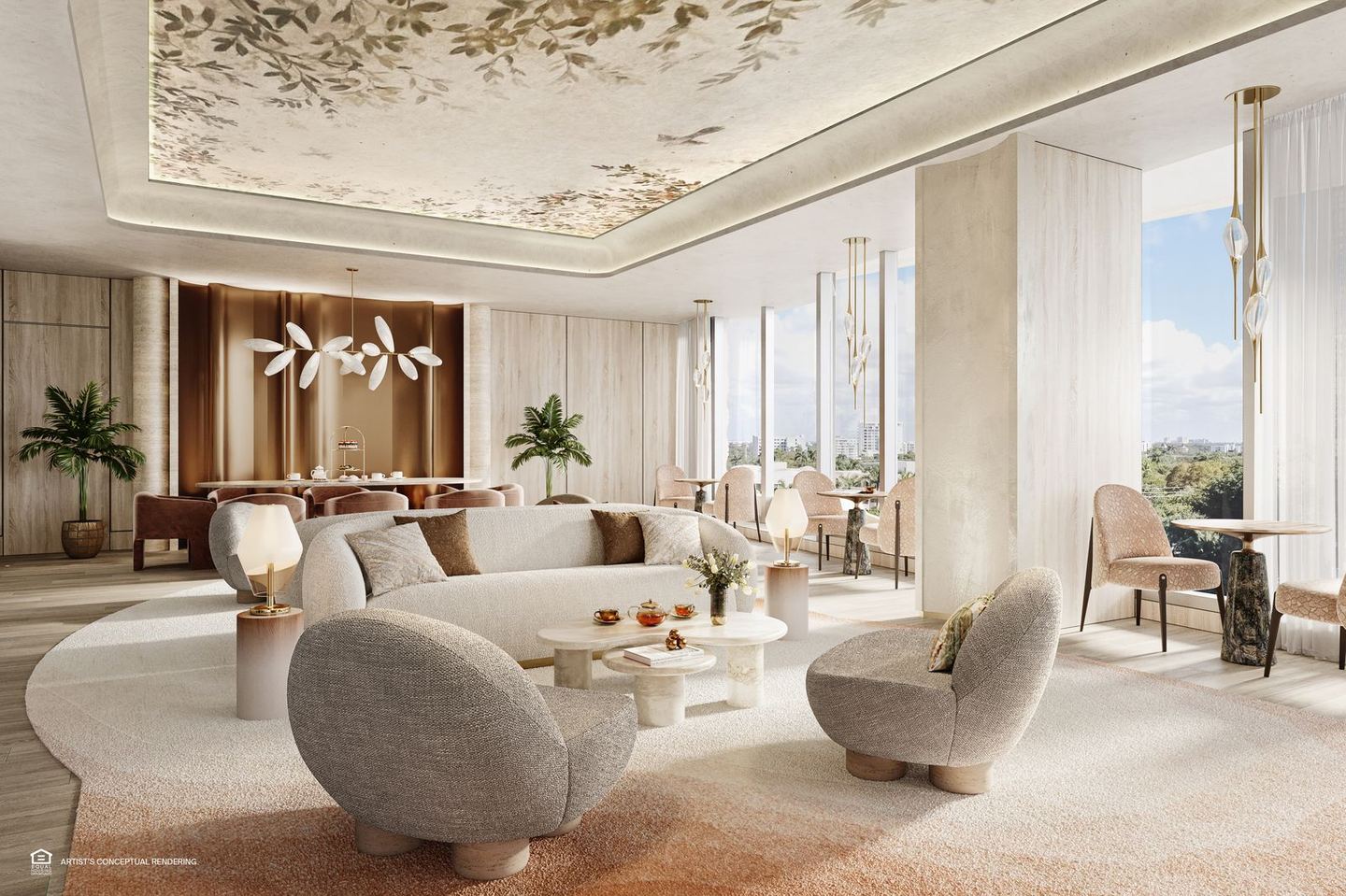 St. Regis Residences Miami, Drawing Room for afternoon tea